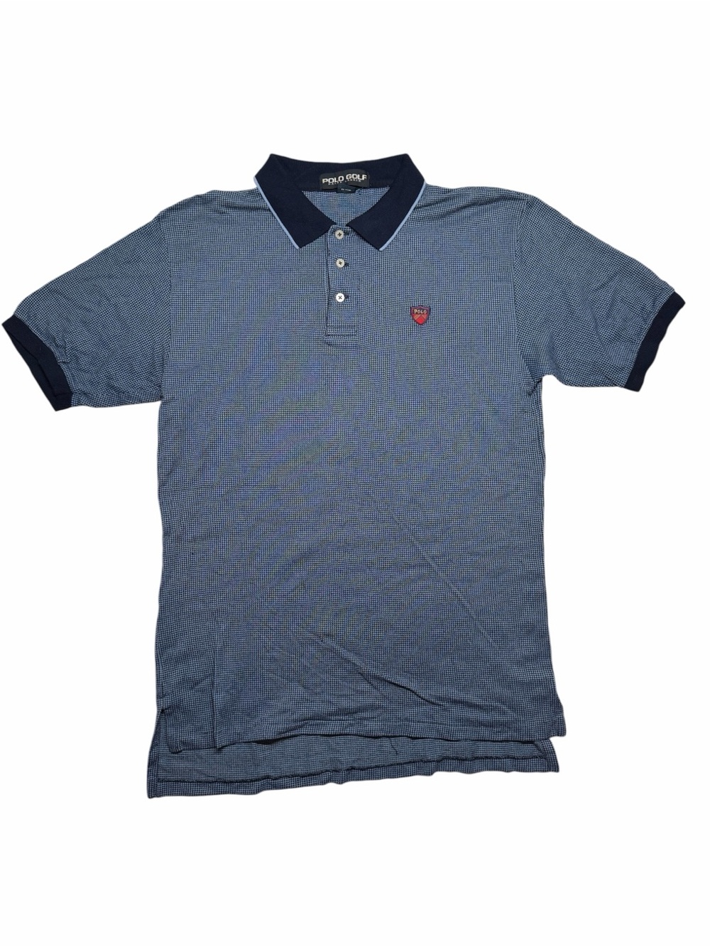 Vintage Polo Golf Ralph Lauren Houndstooth Polo Shirt Crest Logo Mens Medium